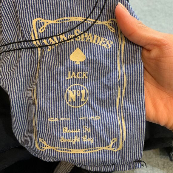 Jack of Spades Pants Mens 38 Black Classic Straight High Roller Stretch Sateen - Picture 8 of 11